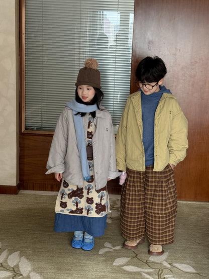 ショートコート・ジャケット・ジャンパー ブルゾンジャケット キッズ 中綿 厚手 ラペル ショート丈 カジュアル アウター【mh0011661】