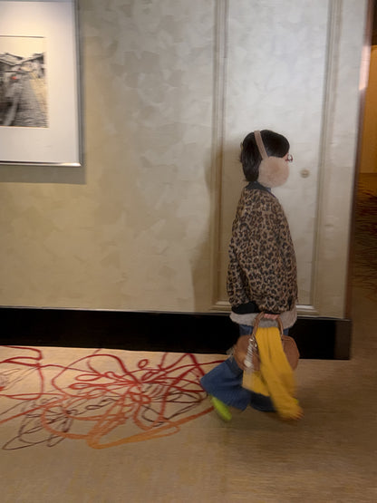 ショートコート・ジャケット・ジャンパー ブルゾンジャケット キッズ レオパード柄 厚手 ボア オーバーサイズ カジュアル アウター【mh0011663】