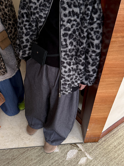 ショートコート・ジャケット・ジャンパー ブルゾンジャケット キッズ レオパード柄 厚手 ボア オーバーサイズ カジュアル アウター【mh0011663】