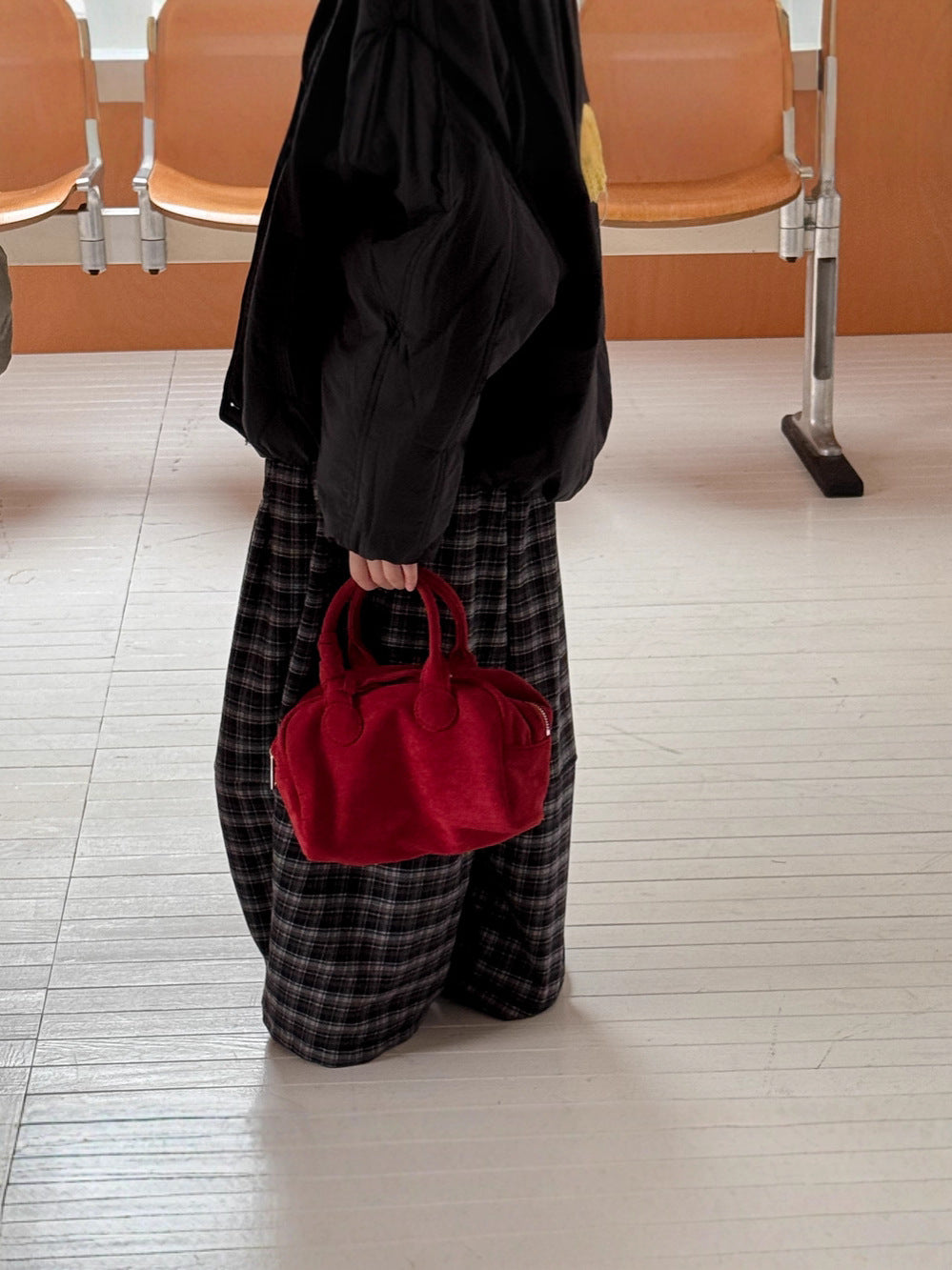 ロングパンツ・スウェットパンツ ワイドパンツ キッズ 裏起毛 厚手 チェック柄 ゆったり ルーズ ダッドパンツ【mh0011665】