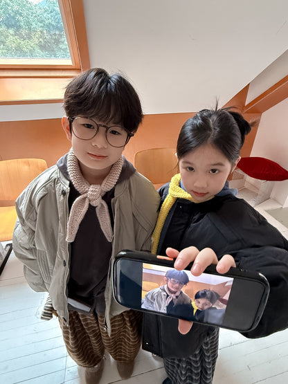 ショートコート・ジャケット・ジャンパー ブルゾンジャケット キッズ 中綿 厚手 ラウンドネック ショート丈 オーバーサイズ アウター【mh0011666】