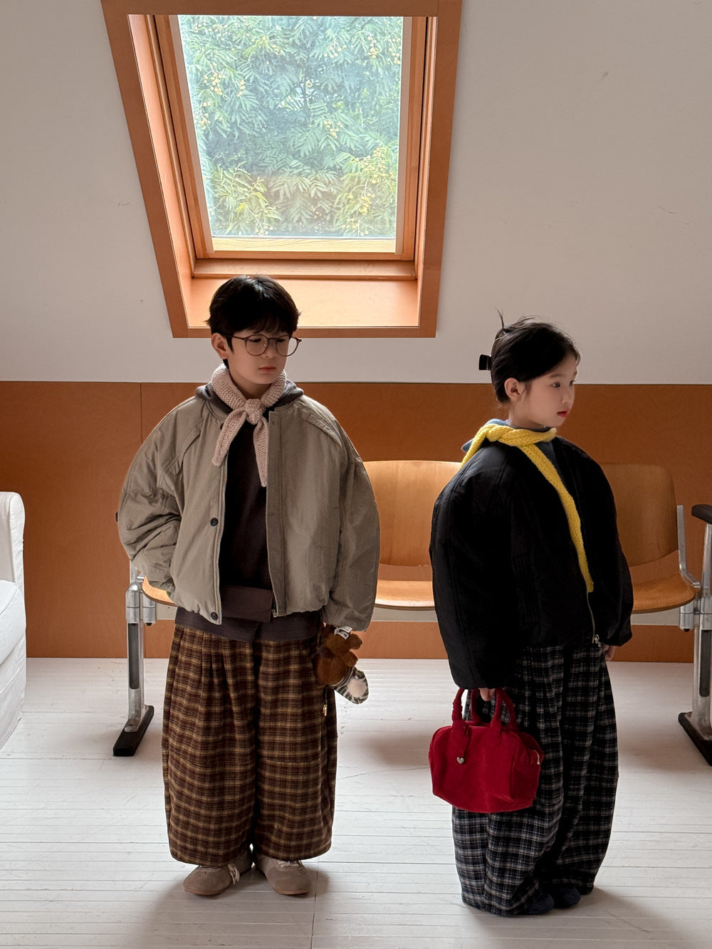 ショートコート・ジャケット・ジャンパー ブルゾンジャケット キッズ 中綿 厚手 ラウンドネック ショート丈 オーバーサイズ アウター【mh0011666】