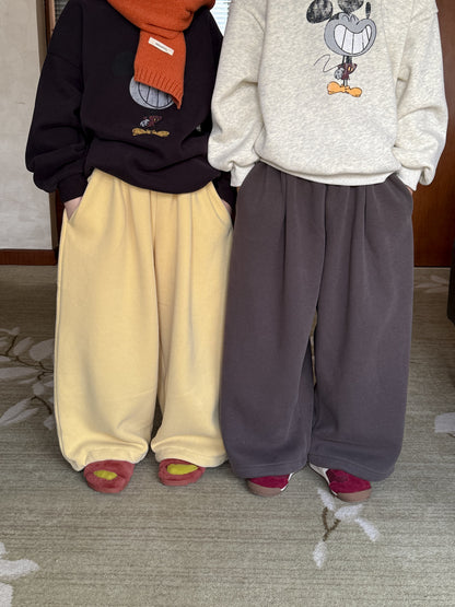 ロングパンツ・スウェットパンツ スウェットパンツ キッズ 裏起毛 厚手 無地 ストレート ルーズフィット【mh0011672】