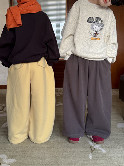 ロングパンツ・スウェットパンツ スウェットパンツ キッズ 裏起毛 厚手 無地 ストレート ルーズフィット【mh0011672】