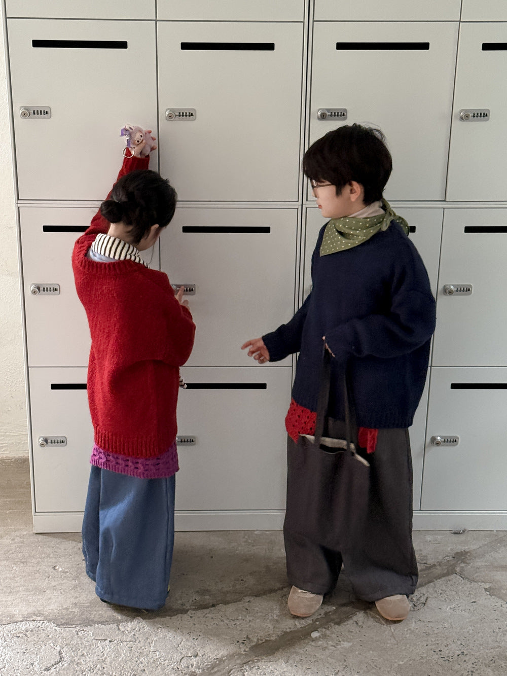 ニット・セーター ニットセーター キッズ 裏起毛 厚手 クルーネック 無地 ルーズフィット プルオーバー【mh0011674】