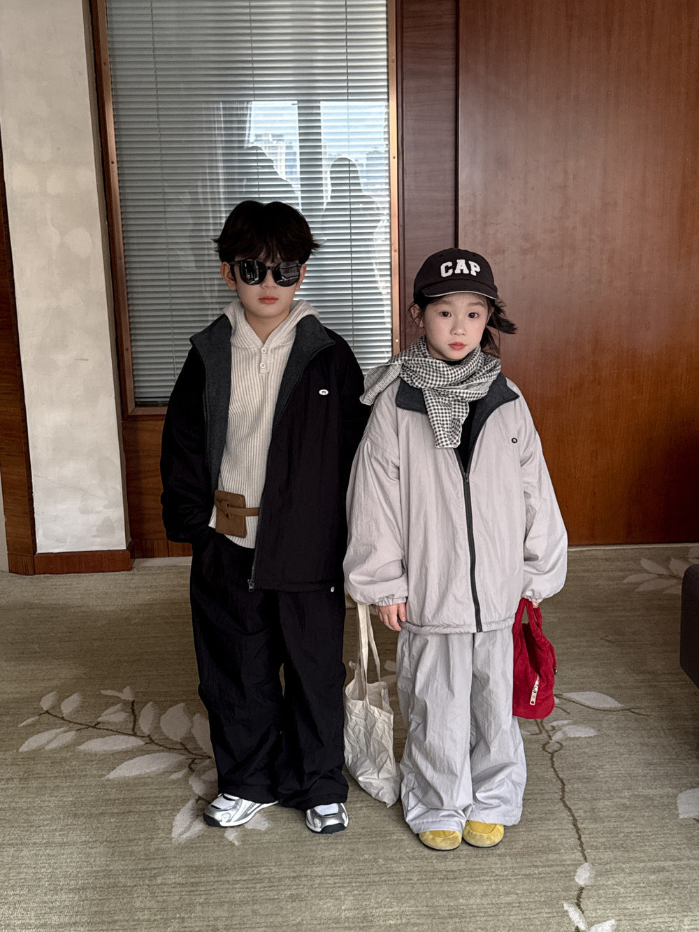長袖セットアップ セットアップ キッズ 中綿 厚手 キルティング スタンドカラー カジュアル【mh0011675】
