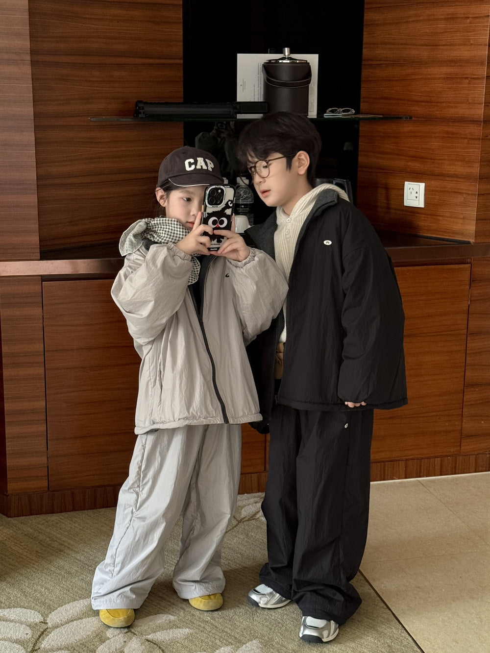 長袖セットアップ セットアップ キッズ 中綿 厚手 キルティング スタンドカラー カジュアル【mh0011675】