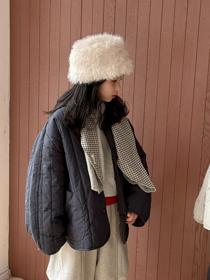 ショートコート・ジャケット・ジャンパー キルティングジャケット キッズ 中綿 厚手 ノーカラー ショート丈 カジュアル アウター【mh0011679】