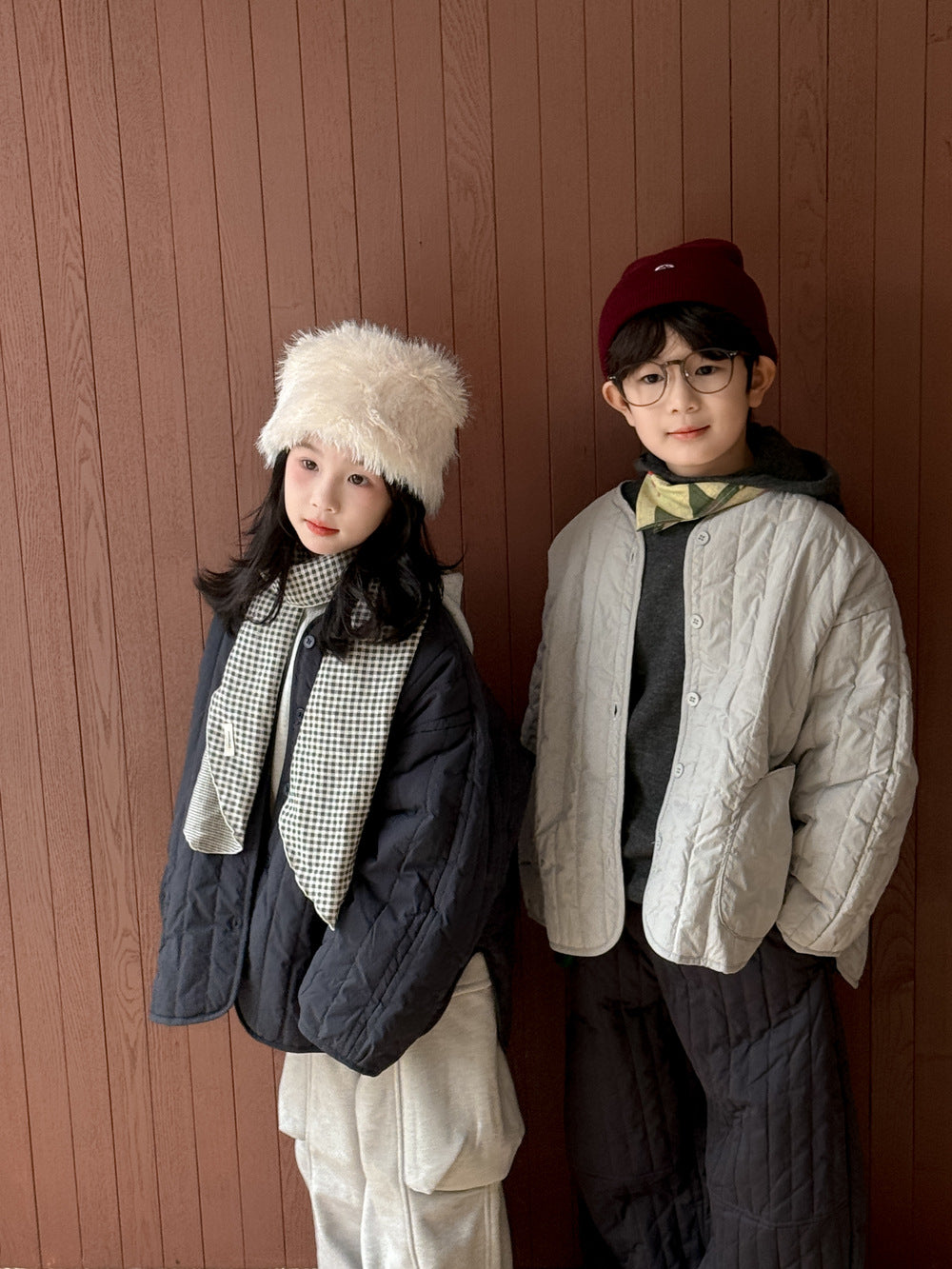 ショートコート・ジャケット・ジャンパー キルティングジャケット キッズ 中綿 厚手 ノーカラー ショート丈 カジュアル アウター【mh0011679】