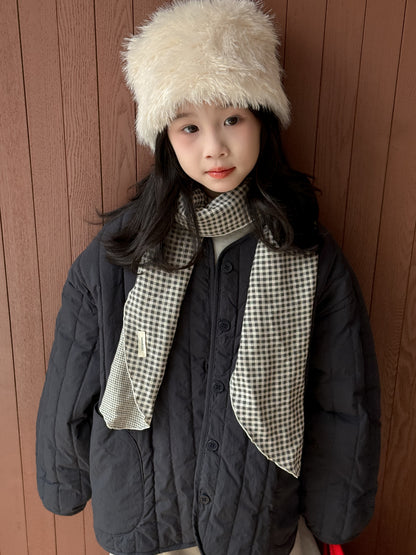 ショートコート・ジャケット・ジャンパー キルティングジャケット キッズ 中綿 厚手 ノーカラー ショート丈 カジュアル アウター【mh0011679】