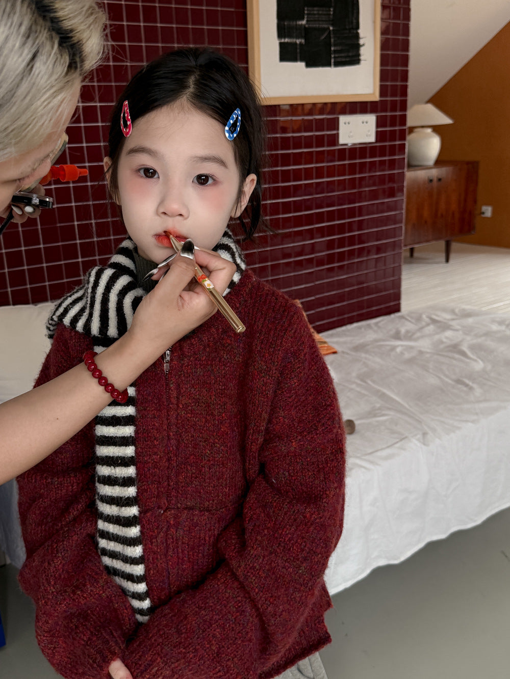 カーディガン・パーカー ニットカーディガン キッズ 裏起毛 厚手 無地 ジップアップ カジュアル【mh0011682】