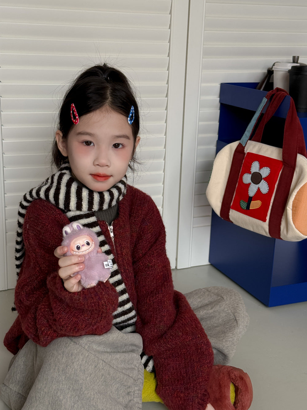 カーディガン・パーカー ニットカーディガン キッズ 裏起毛 厚手 無地 ジップアップ カジュアル【mh0011682】