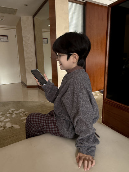 トレーナー・フーディ スウェットシャツ キッズ 裏起毛 厚手 クルーネック 無地 ルーズフィット トップス【mh0011683】