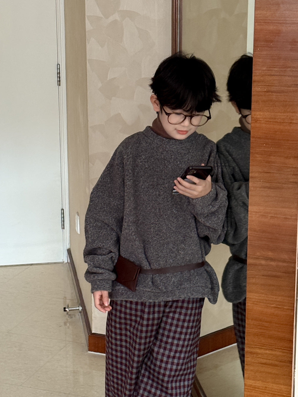 トレーナー・フーディ スウェットシャツ キッズ 裏起毛 厚手 クルーネック 無地 ルーズフィット トップス【mh0011683】