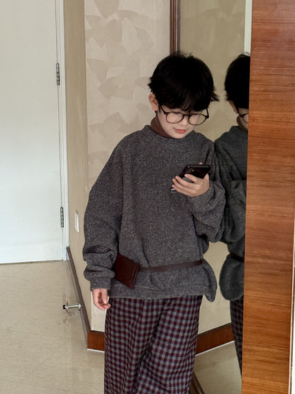 トレーナー・フーディ スウェットシャツ キッズ 裏起毛 厚手 クルーネック 無地 ルーズフィット トップス【mh0011683】