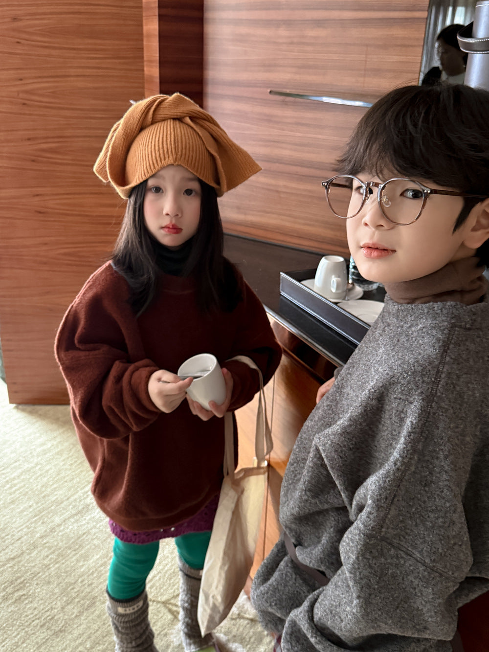 トレーナー・フーディ スウェットシャツ キッズ 裏起毛 厚手 クルーネック 無地 ルーズフィット トップス【mh0011683】