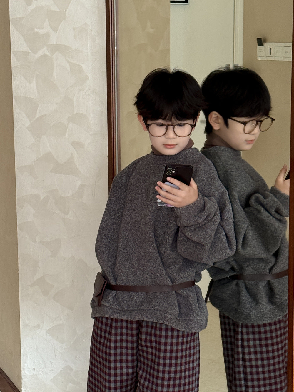 トレーナー・フーディ スウェットシャツ キッズ 裏起毛 厚手 クルーネック 無地 ルーズフィット トップス【mh0011683】