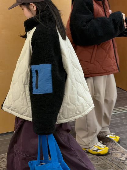 ショートコート・ジャケット・ジャンパー キルティングジャケット パッチワーク キルトコート【mh0011870】