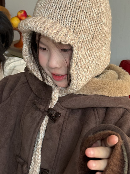 ショートコート・ジャケット・ジャンパー フェイクムートンコート 裏ボアフリース ダッフルジャケット【mh0011875】