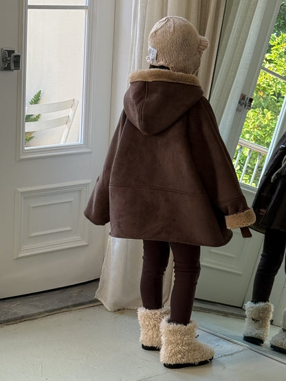 ショートコート・ジャケット・ジャンパー フェイクムートンコート 裏ボアフリース ダッフルジャケット【mh0011875】