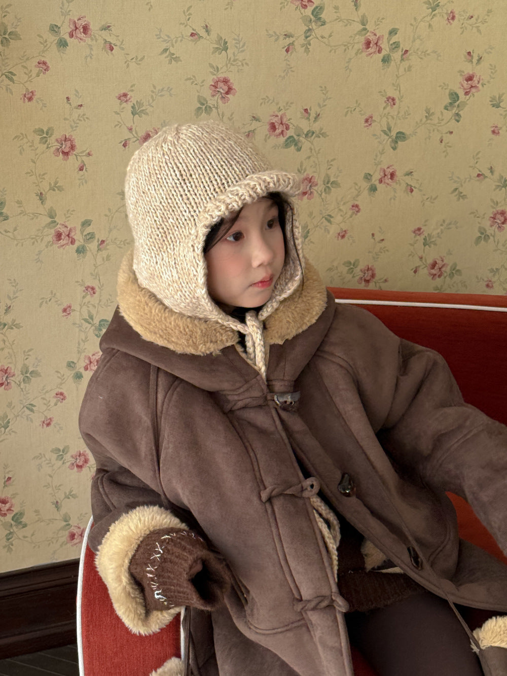 ショートコート・ジャケット・ジャンパー フェイクムートンコート 裏ボアフリース ダッフルジャケット【mh0011875】