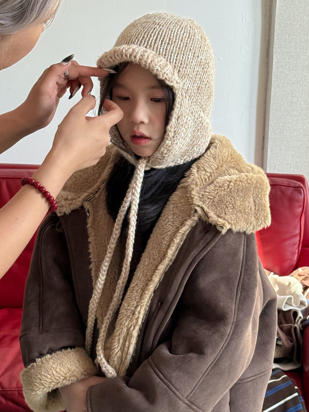 ショートコート・ジャケット・ジャンパー フェイクムートンコート 裏ボアフリース ダッフルジャケット【mh0011875】