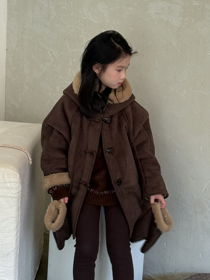 ショートコート・ジャケット・ジャンパー フェイクムートンコート 裏ボアフリース ダッフルジャケット【mh0011875】