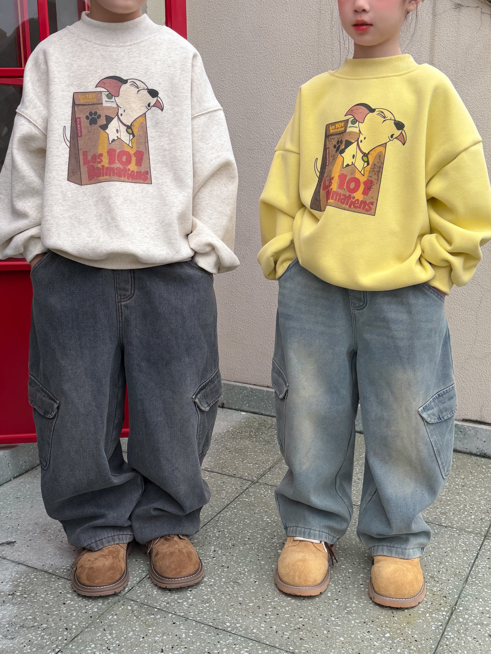 デニムパンツ デニムカーゴパンツ 裏フリース ボーイフレンドストレート ポケット ジーンズ【mh0011876】