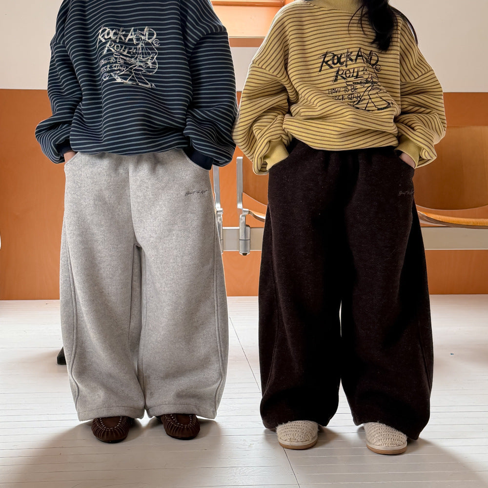 ロングパンツ・スウェットパンツ スウェットパンツ 厚手 ワイドルーズロングパンツ【mh0011877】