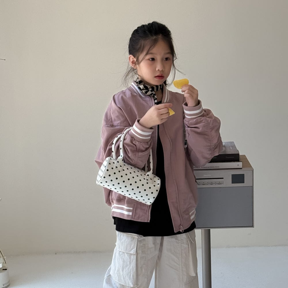 ショートコート・ジャケット・ジャンパー Pink / 90cm アルファベット柄長袖ベースボールジャケット ルーズフィットジップアップブルゾン【mh0010765】