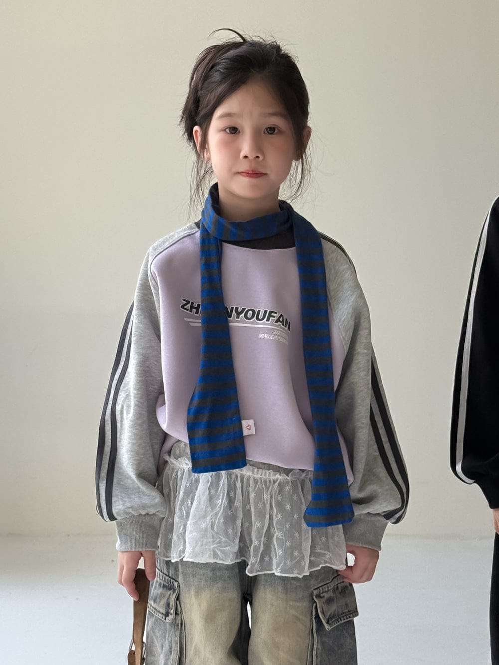 トレーナー・フーディ Purple / 90cm アメリカンカラーブロック長袖スウェット アルファベットロゴ入りゆったりプルオーバー【mh0010764】