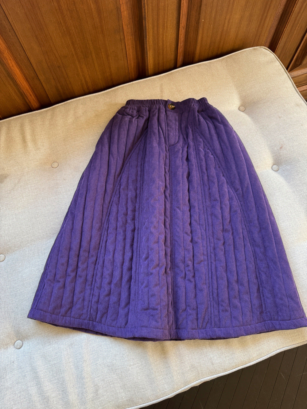 スカート Purple / 90cm キルティングスカート キッズ 中綿 厚手 ロング丈 シンプル【mh0011687】