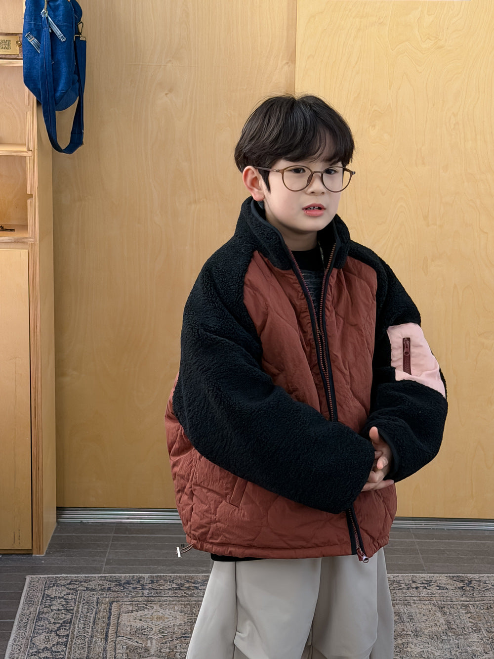 ショートコート・ジャケット・ジャンパー Red / 100cm キルティングジャケット パッチワーク キルトコート【mh0011870】