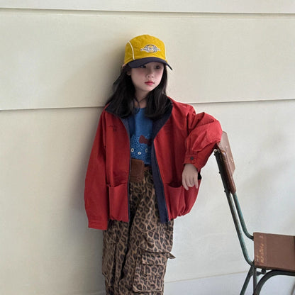 ショートコート・ジャケット・ジャンパー Red / 90cm レッドジップアップブルゾンジャケット【mh0010933】