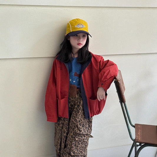 ショートコート・ジャケット・ジャンパー Red / 90cm レッドジップアップブルゾンジャケット【mh0010933】