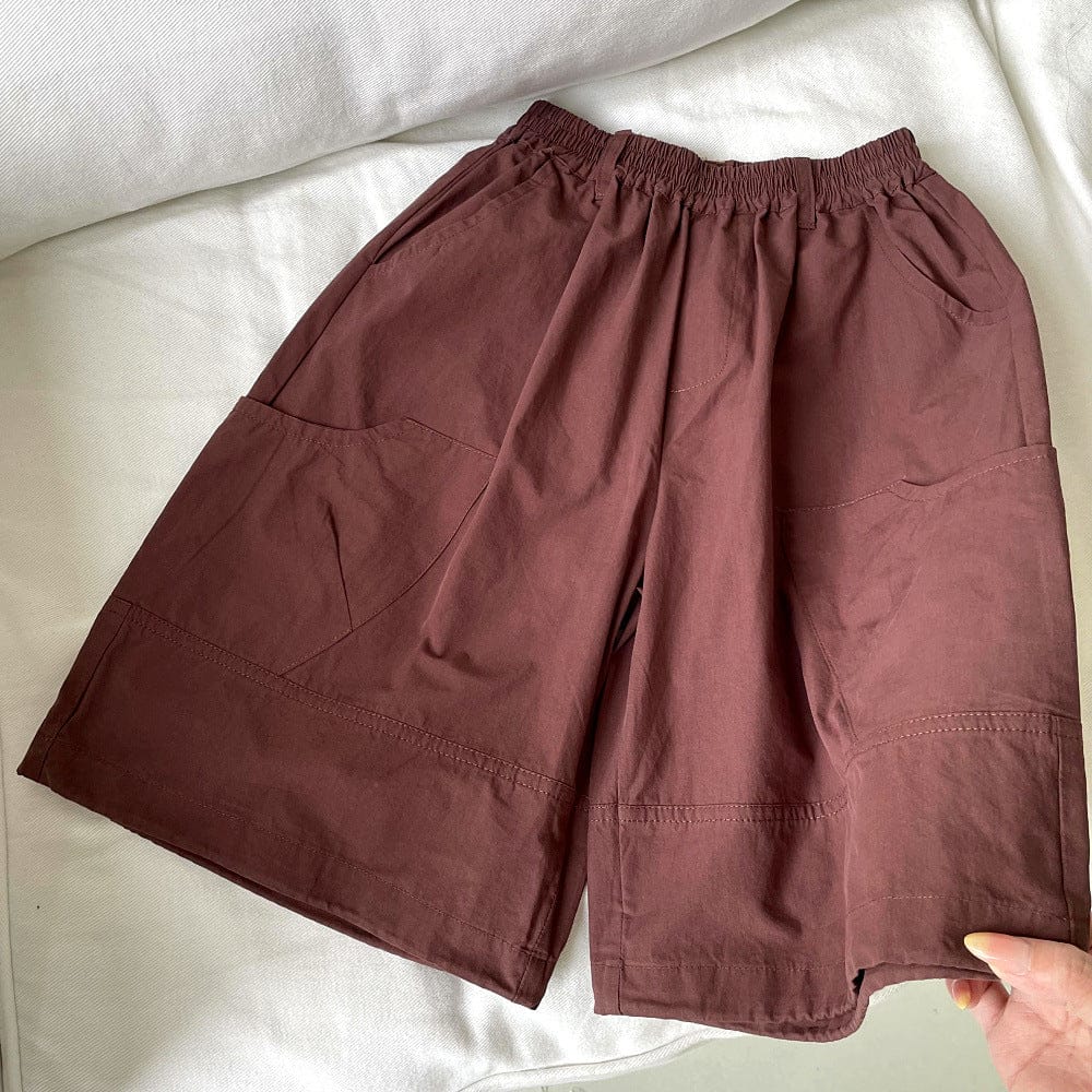 ロングパンツ・スウェットパンツ Red Brown / 90cm ワイドルーズクロップドパンツガウチョパンツ【mh0010067】