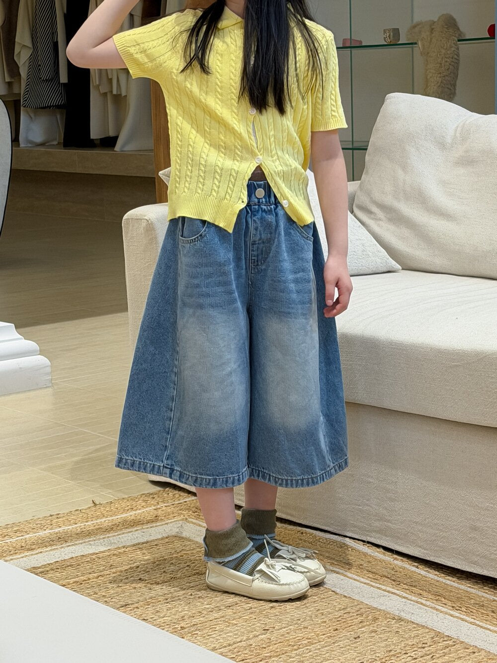 デニムパンツ Retro Denim Soft Wide Leg Pants レトロソフトデニムワイドパンツ【mh0012105】