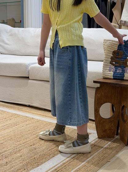 デニムパンツ Retro Denim Soft Wide Leg Pants レトロソフトデニムワイドパンツ【mh0012105】