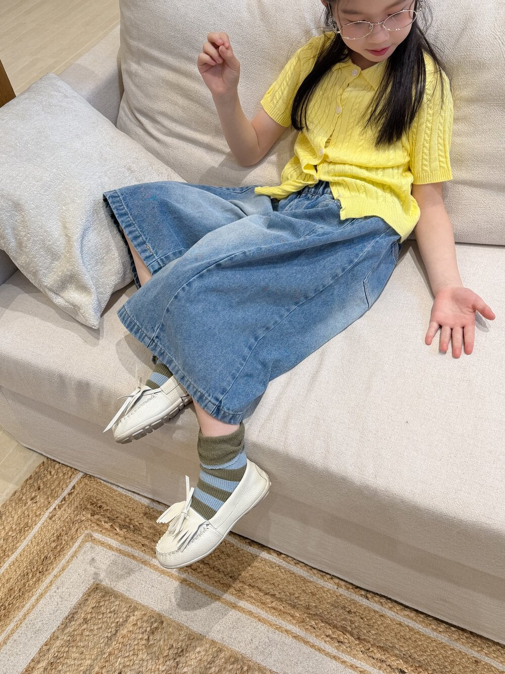 デニムパンツ Retro Denim Soft Wide Leg Pants レトロソフトデニムワイドパンツ【mh0012105】