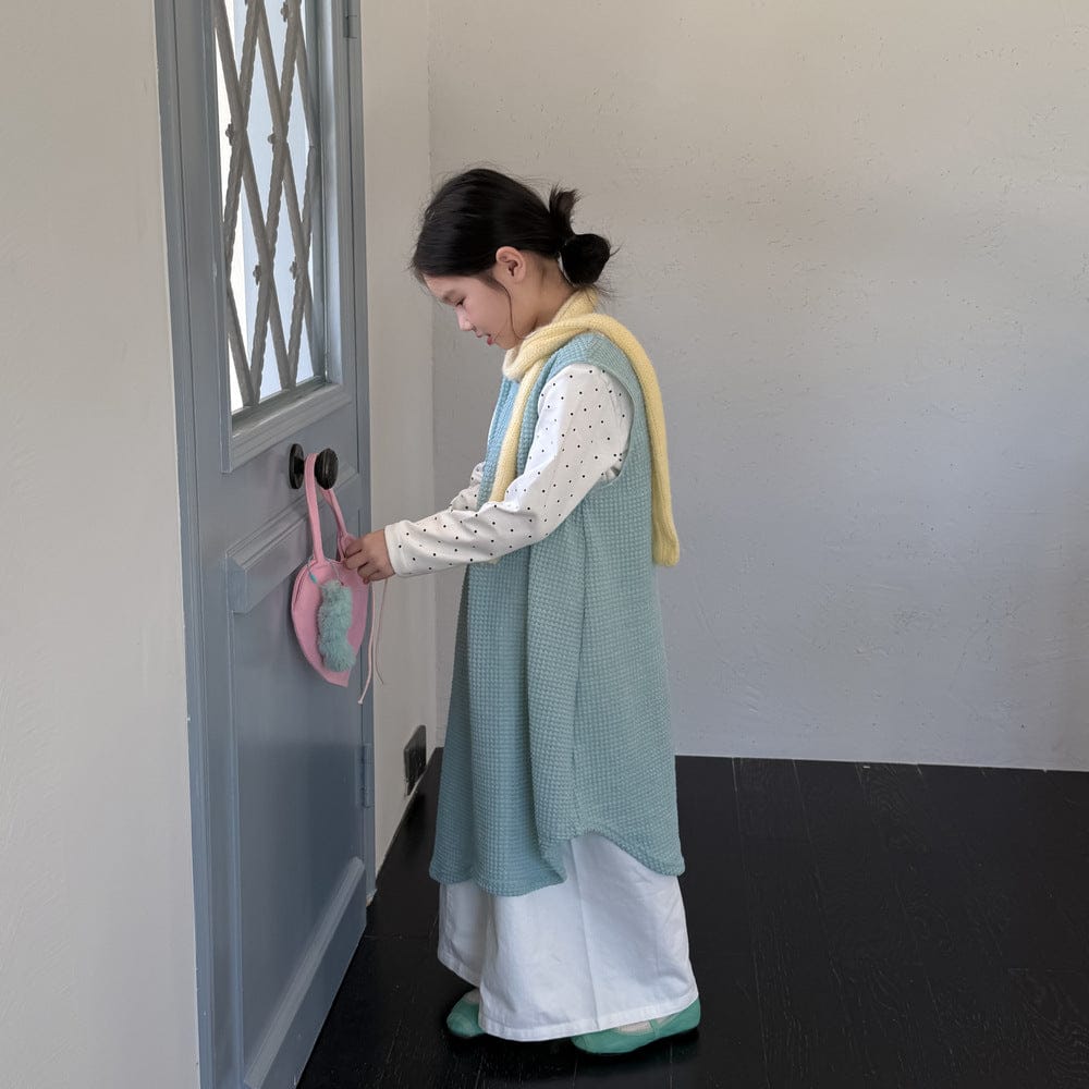 長袖セットアップ 無地メッシュノースリーブワンピース/長袖インナーTシャツ レイヤード用変形トップス【mh0010785】