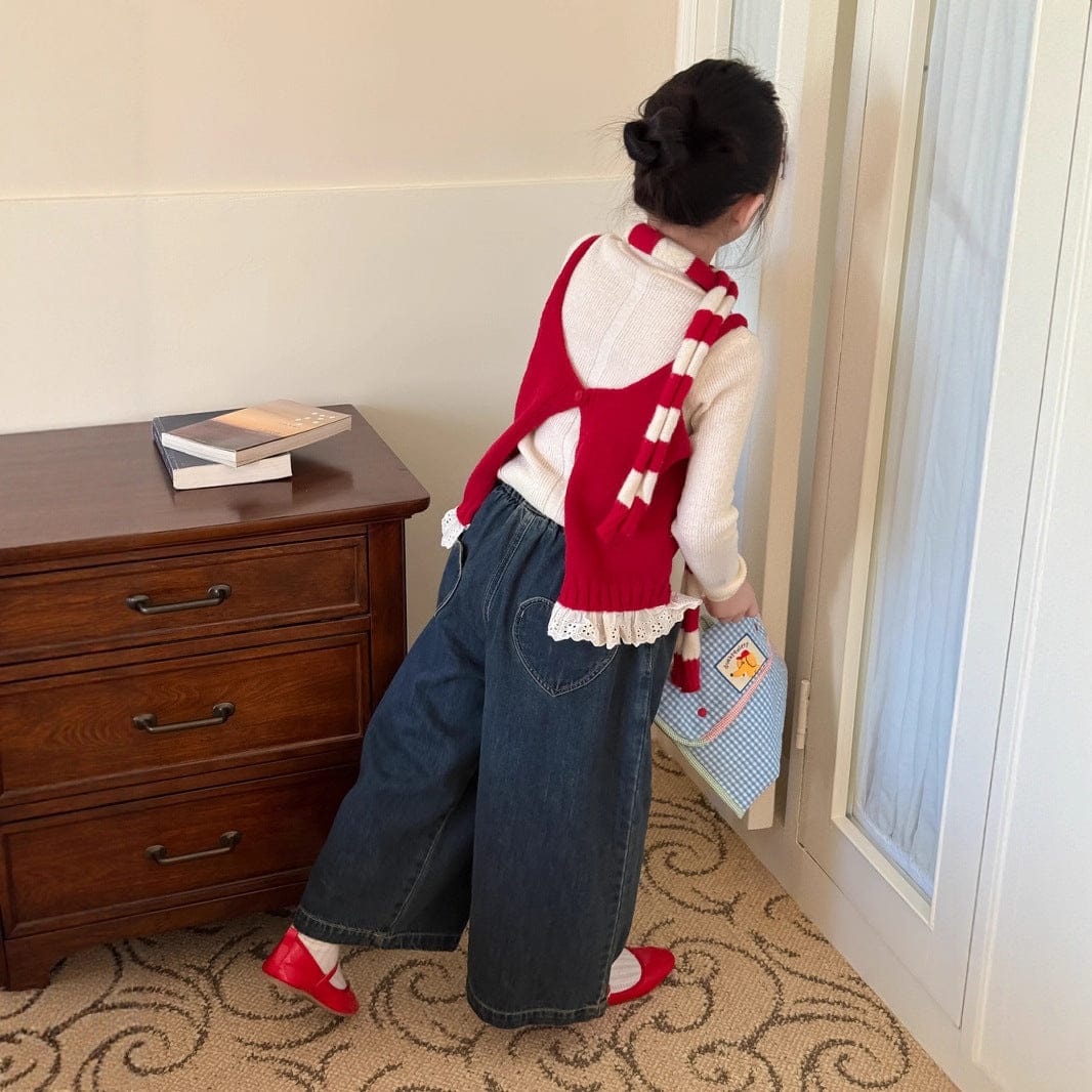 ベスト レイヤードレースタンクトップ ニットベスト/インナー長袖Tシャツ【mh0010956】