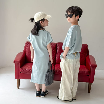 半袖ワンピース レターロゴ半袖Tシャツワンピース/半袖Tシャツ【mh0010041】