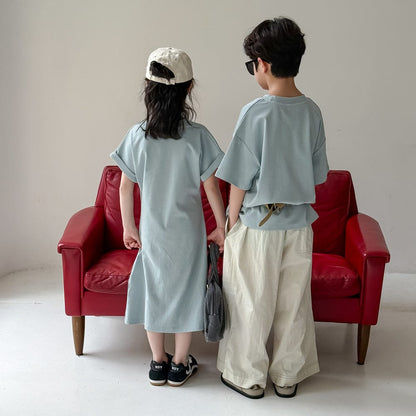 半袖ワンピース レターロゴ半袖Tシャツワンピース/半袖Tシャツ【mh0010041】