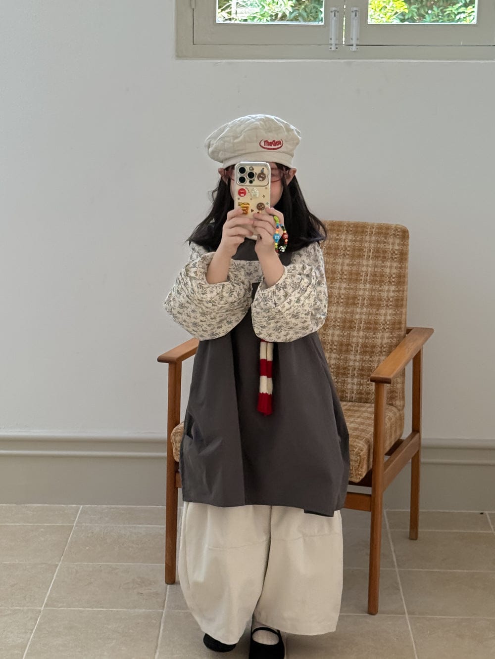 ベスト vest dress / 90cm ロゴパッチコクーンジレベスト/花柄フリル長袖ブラウス【mh0010943】