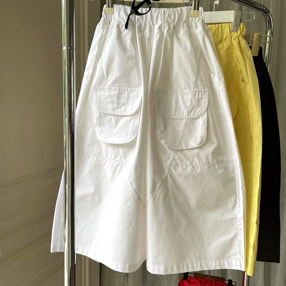 ロングパンツ・スウェットパンツ White / 90cm フラップポケットワイドルーズロングパンツ【mh0010050】