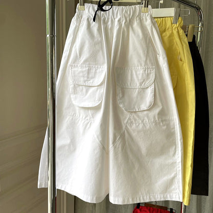 ロングパンツ・スウェットパンツ White / 90cm フラップポケットワイドルーズロングパンツ【mh0010050】