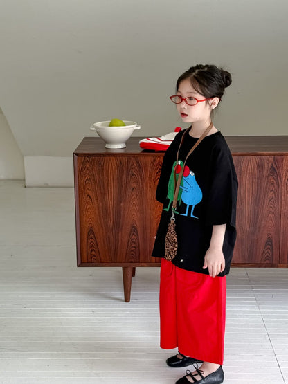 半袖Tシャツ Black / 90cm キャラクタープリント半袖Tシャツ【mh0010045】