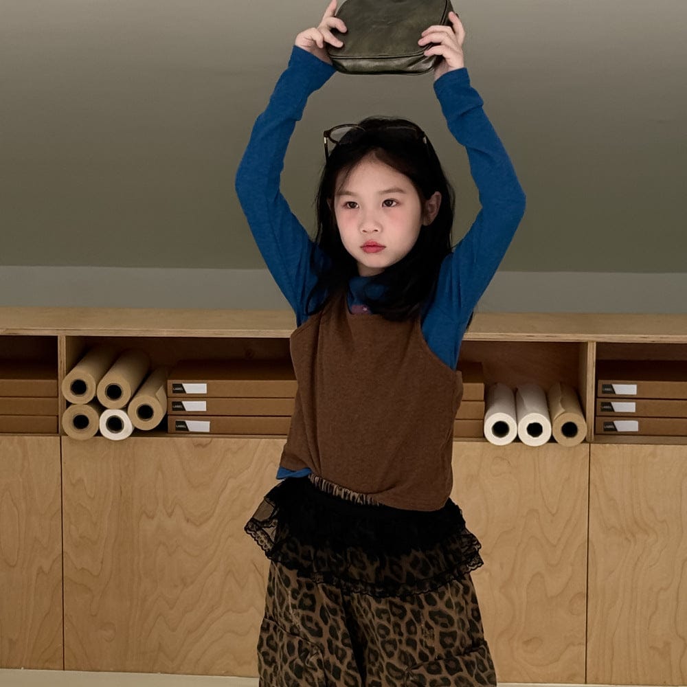 長袖Tシャツ Coffee / 90cm クルーネックTシャツ/ニットベスト【mh0010944】