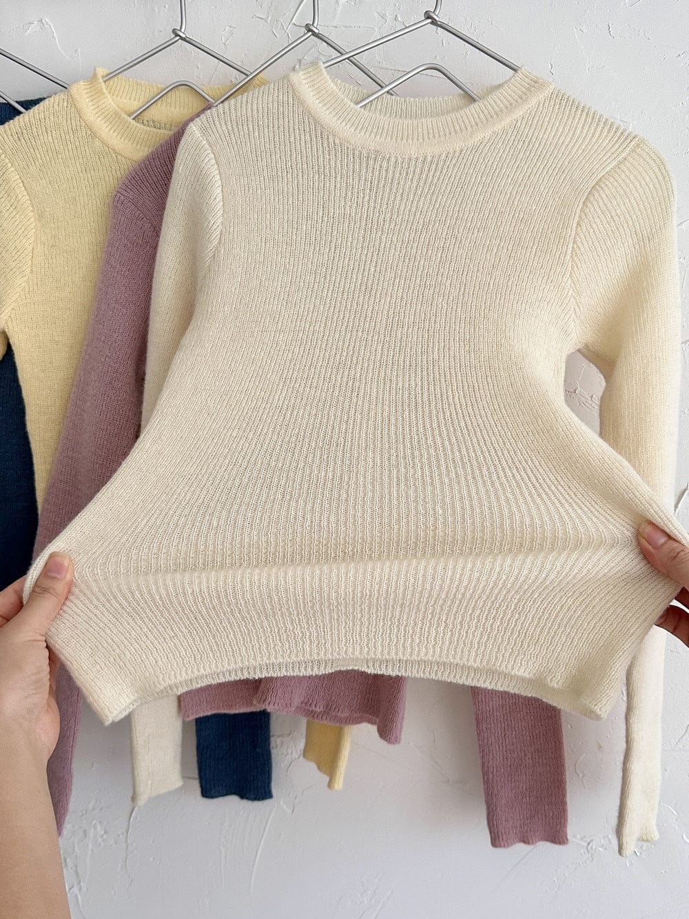 長袖Tシャツ 韓国風タートルネックリブニットプルオーバー/セータ【mh0010768】