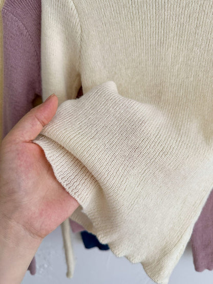 長袖Tシャツ 韓国風タートルネックリブニットプルオーバー/セータ【mh0010768】